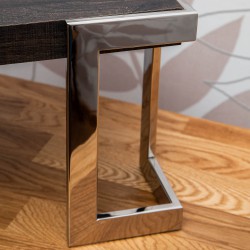 Угловой элемент кофейного столика, ножка из нержавеющей стали, полированная поверхность